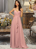 Amira A-LineV-neckFloor-LengthChiffonBridesmaidDressWithRuffleSplitFront#251384 STIP0012892