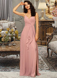 Amira A-LineV-neckFloor-LengthChiffonBridesmaidDressWithRuffleSplitFront#251384 STIP0012892