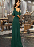 Prudence A-Line Scoop Neck Floor-Length Chiffon Bridesmaid Dress STIP0012899