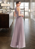 Esperanza A-Line Halter Floor-Length Bridesmaid Dress With Split Front STIP0012907