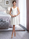 Deja Chiffon Knee-length Bridesmaid Dress with V-Neck STIP0012911