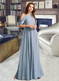 April A-Line High Neck Floor-Length Bridesmaid Dress STIP0012919