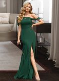 Paris Trumpet/Mermaid One-Shoulder Floor-Length Bridesmaid Dress With Split Front STIP0012921