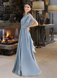 Juliet A-Line Floor-Length Bridesmaid Dress With Ruffle Split Front STIP0012925