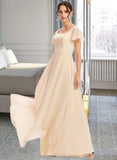 Angie A-Line Square Neckline Floor-Length Bridesmaid Dress With Cascading Ruffles STIP0012928