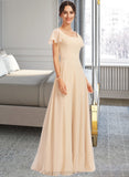 Angie A-Line Square Neckline Floor-Length Bridesmaid Dress With Cascading Ruffles STIP0012928