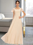 Angie A-Line Square Neckline Floor-Length Bridesmaid Dress With Cascading Ruffles STIP0012928