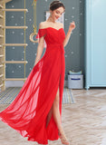 Jacquelyn A-Line Off-the-Shoulder Floor-Length Bridesmaid Dress With Ruffle Split Front STIP0012938