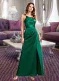 Nora A-Line One-Shoulder Floor-Length Bridesmaid Dress With Split Front STIP0012951