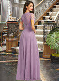 Yasmin A-Line Scoop Neck Floor-Length Bridesmaid Dress STIP0012952