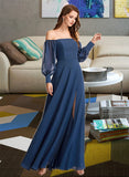 Brooke A-Line Off-the-Shoulder Floor-Length Bridesmaid Dress With Split Front STIP0012956