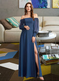 Brooke A-Line Off-the-Shoulder Floor-Length Bridesmaid Dress With Split Front STIP0012956