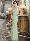 India A-line Sweetheart Floor-Length Chiffon Bridesmaid Dress With Cascading Ruffles STIP0012957