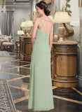 India A-line Sweetheart Floor-Length Chiffon Bridesmaid Dress With Cascading Ruffles STIP0012957