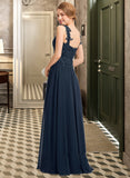 Paige A-Line Sweetheart Floor-Length Chiffon Lace Bridesmaid Dress With Beading Split Front STIP0012963