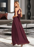 Robin A-Line High Neck Floor-Length Bridesmaid Dress With Split Front STIP0012968