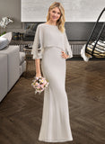 Chelsea Sheath/Column Square Neckline Floor-Length Chiffon Bridesmaid Dress STIP0012979