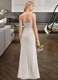 Chelsea Sheath/Column Square Neckline Floor-Length Chiffon Bridesmaid Dress STIP0012979