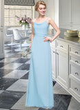 Rihanna A-Line Cowl Neck Floor-Length Chiffon Bridesmaid Dress With Ruffle STIP0012981