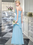 Rihanna A-Line Cowl Neck Floor-Length Chiffon Bridesmaid Dress With Ruffle STIP0012981