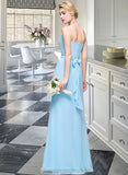 Rihanna A-Line Cowl Neck Floor-Length Chiffon Bridesmaid Dress With Ruffle STIP0012981