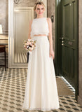 Alanna A-Line Scoop Neck Floor-Length Chiffon Bridesmaid Dress With Cascading Ruffles STIP0012999