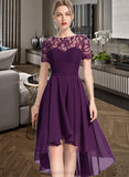 Juliette A-Line Scoop Neck Asymmetrical Chiffon Bridesmaid Dress STIP0013003