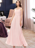 Haylie A-Line Cowl Neck Floor-Length Chiffon Bridesmaid Dress STIP0013005