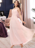 Haylie A-Line Cowl Neck Floor-Length Chiffon Bridesmaid Dress STIP0013005