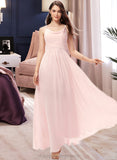 Haylie A-Line Cowl Neck Floor-Length Chiffon Bridesmaid Dress STIP0013005