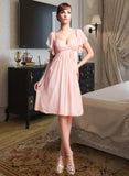 Paloma Empire Sweetheart Knee-Length Chiffon Bridesmaid Dress With Cascading Ruffles STIP0013009