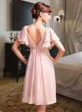 Paloma Empire Sweetheart Knee-Length Chiffon Bridesmaid Dress With Cascading Ruffles STIP0013009