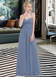 Jaslene A-line Sweetheart Floor-Length Chiffon Bridesmaid Dress With Ruffle STIP0013020