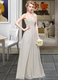 Marcie A-Line Sweetheart Floor-Length Chiffon Bridesmaid Dress With Ruffle STIP0013034