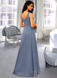 Chana A-LineV-neckAsymmetricalChiffonBridesmaidDressWithRuffleBow(s)#251387 STIP0013061