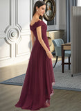 Ellen A-Line Off-the-Shoulder Asymmetrical Bridesmaid Dress With Lace STIP0013070