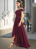 Ellen A-Line Off-the-Shoulder Asymmetrical Bridesmaid Dress With Lace STIP0013070