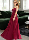 Nayeli A-LineV-neckFloor-LengthChiffonBridesmaidDressWithRuffle#251386 STIP0013076