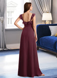 Alondra A-Line V-neck Floor-Length Bridesmaid Dress With Split Front STIP0013083