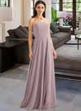 Myah A-Line Strapless Floor-Length Bridesmaid Dress With Split Front STIP0013084