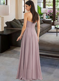 Myah A-Line Strapless Floor-Length Bridesmaid Dress With Split Front STIP0013084