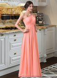 Skyler A-Line One-Shoulder Floor-length Chiffon Bridesmaid Dress STIP0013092