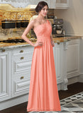 Skyler A-Line One-Shoulder Floor-length Chiffon Bridesmaid Dress STIP0013092