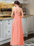 Skyler A-Line One-Shoulder Floor-length Chiffon Bridesmaid Dress STIP0013092