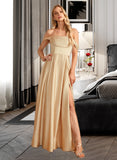 Salome A-Line Off-the-Shoulder Floor-Length Bridesmaid Dress With Split Front Pockets STIP0013095