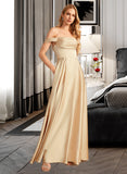 Salome A-Line Off-the-Shoulder Floor-Length Bridesmaid Dress With Split Front Pockets STIP0013095