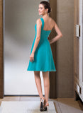 Danna Empire One-Shoulder Knee-Length Chiffon Bridesmaid Dress With Ruffle STIP0013106