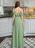 Raelynn A-Line V-neck Asymmetrical Bridesmaid Dress With Split Front STIP0013109