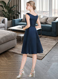 Olivia A-Line Scoop Neck Knee-Length Satin Bridesmaid Dress With Cascading Ruffles STIP0013115