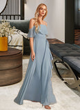 Anne A-Line Off-the-Shoulder Floor-Length Bridesmaid Dress With Ruffle Split Front STIP0013116